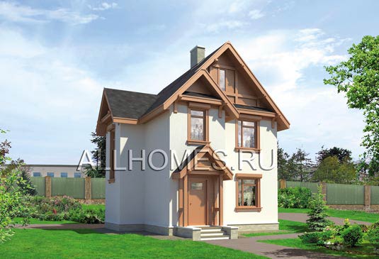 Проект небольшого кирпичного дачного дома F-093-1K площадью 92.50 кв.м и материалом кирпич