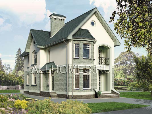 Проект коттеджа с анфиладным расположением помещений J-175-1K площадью 176.60 кв.м и материалом кирпич