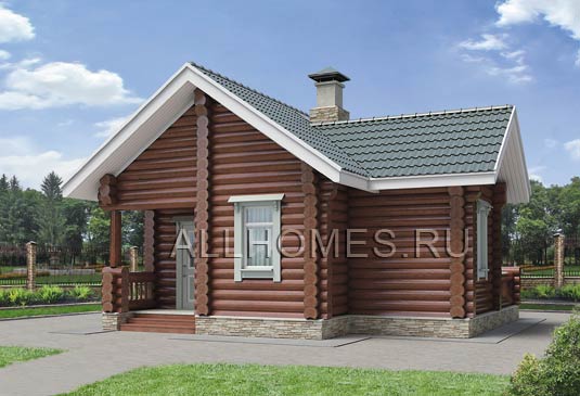 Проект компактного дома C-046-1D площадью 45.70 кв.м и материалом дерево