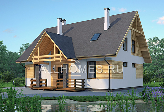 Проект дома из пеноблоков J-180-1P площадью 170.10 кв.м и материалом пеноблоки