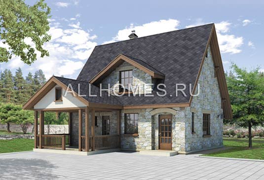 Проект кирпичного дома для семьи из двух человек H-097-1K площадью 97.30 кв.м и материалом кирпич