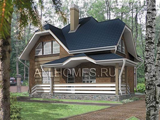 Проект компактного кирпичного дома E-099-1K площадью 99.10 кв.м и материалом кирпич